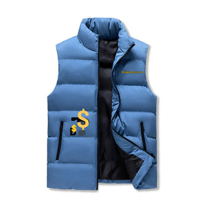 Mens Warm Stand Collar Zip Up Puffer Vest