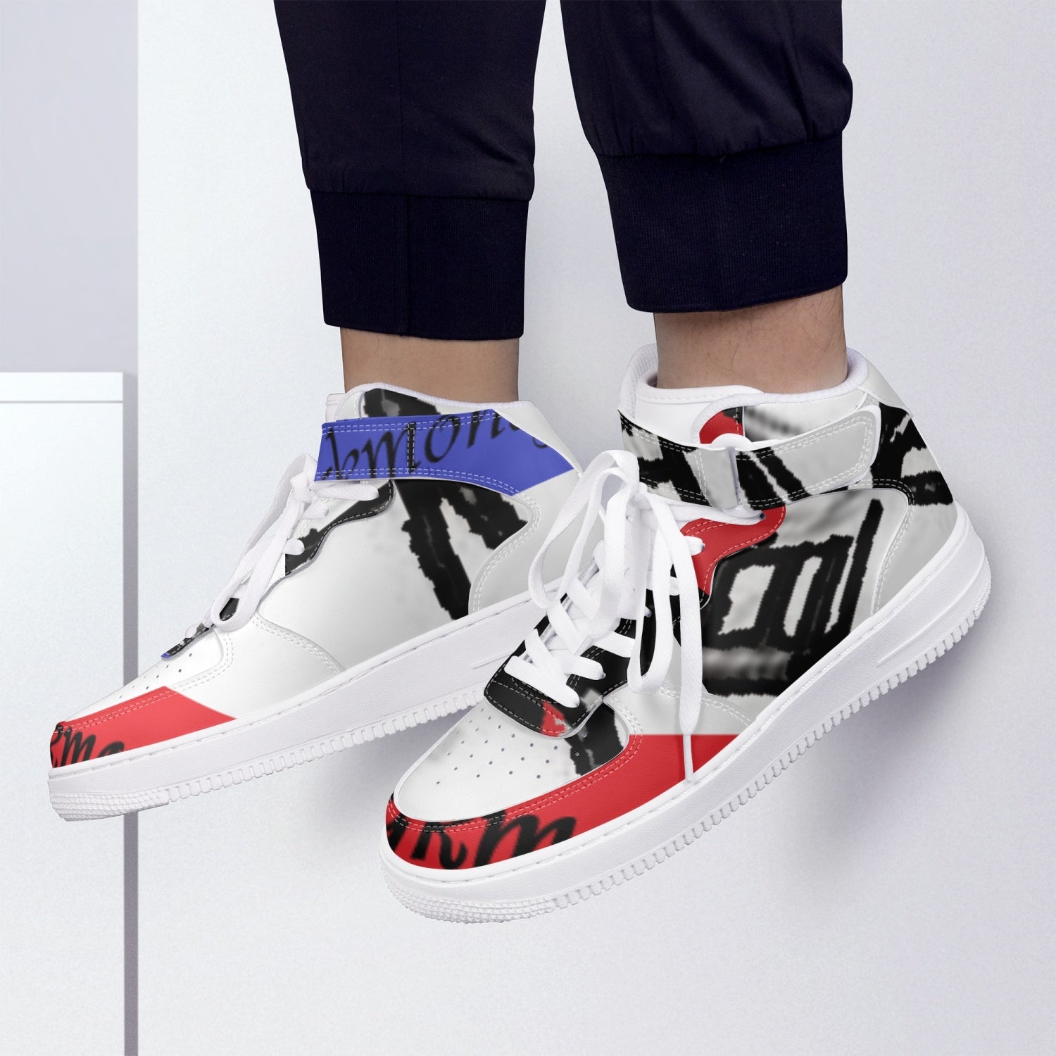 284. New High-Top Leather Sports Sneakers