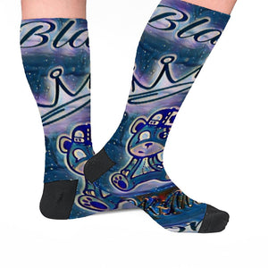 Unisex Long Socks With Black Heel