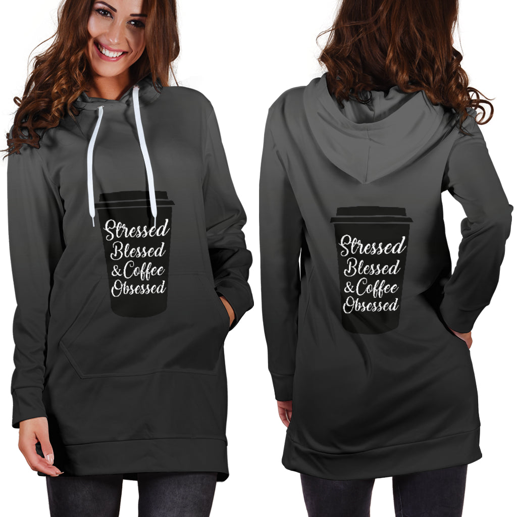 Stressed, Blessed & Coffee Obsessed | Women's Hoodie Dress