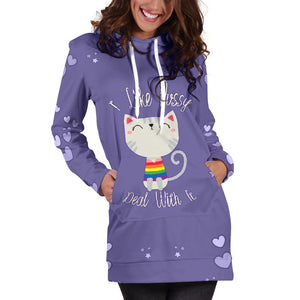 I Like Pussy Deal With It Hoodie Dress